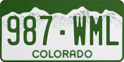 CO license plate 987WML