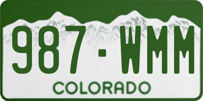 CO license plate 987WMM