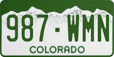 CO license plate 987WMN