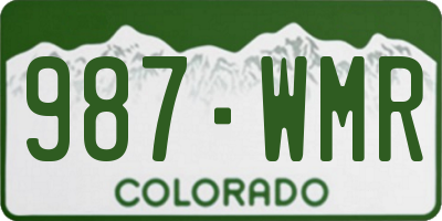 CO license plate 987WMR