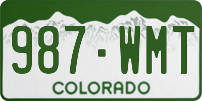 CO license plate 987WMT