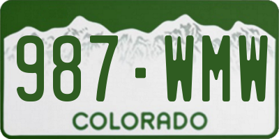 CO license plate 987WMW