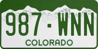 CO license plate 987WNN