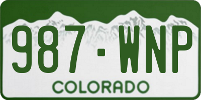 CO license plate 987WNP