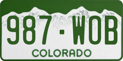 CO license plate 987WOB
