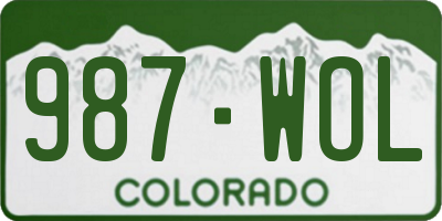 CO license plate 987WOL