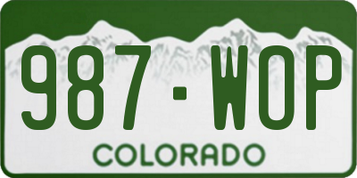 CO license plate 987WOP