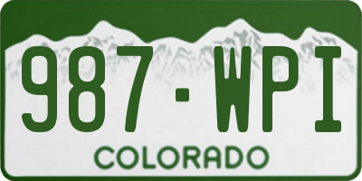CO license plate 987WPI