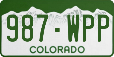 CO license plate 987WPP
