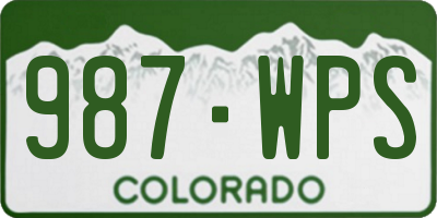 CO license plate 987WPS