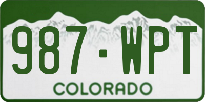 CO license plate 987WPT