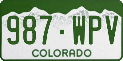 CO license plate 987WPV