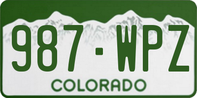 CO license plate 987WPZ