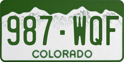 CO license plate 987WQF