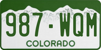 CO license plate 987WQM