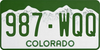 CO license plate 987WQQ