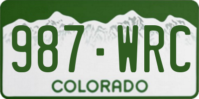 CO license plate 987WRC