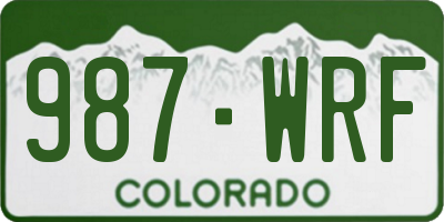 CO license plate 987WRF