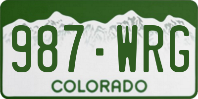 CO license plate 987WRG