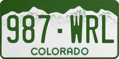 CO license plate 987WRL