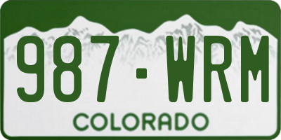 CO license plate 987WRM