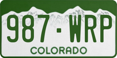 CO license plate 987WRP