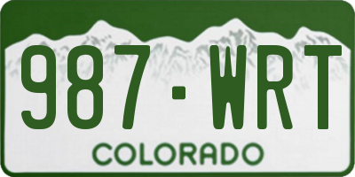 CO license plate 987WRT