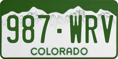 CO license plate 987WRV