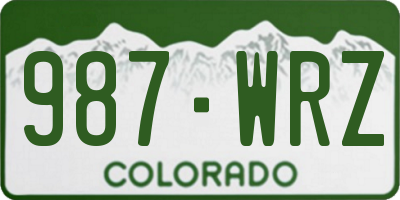 CO license plate 987WRZ