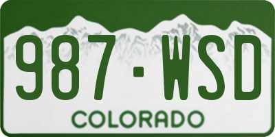 CO license plate 987WSD