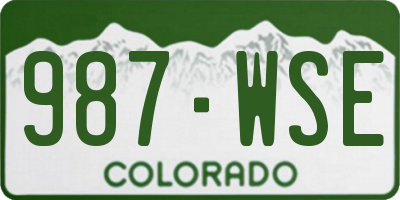 CO license plate 987WSE