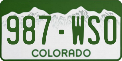 CO license plate 987WSO