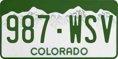CO license plate 987WSV