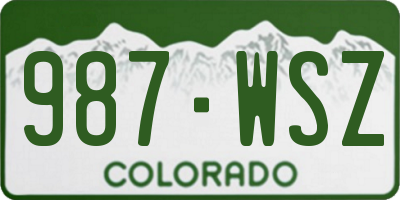 CO license plate 987WSZ