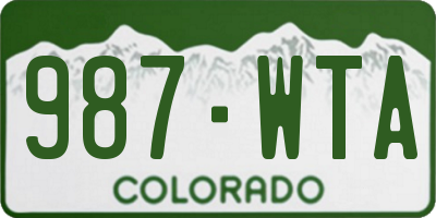 CO license plate 987WTA