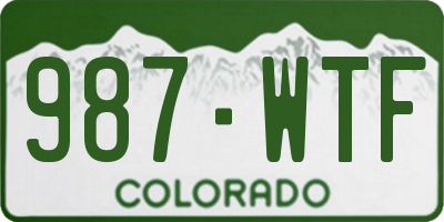 CO license plate 987WTF