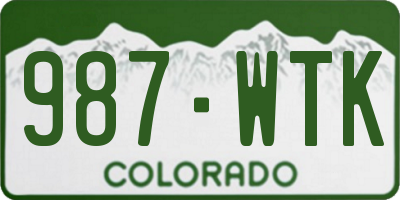 CO license plate 987WTK
