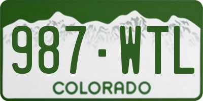 CO license plate 987WTL