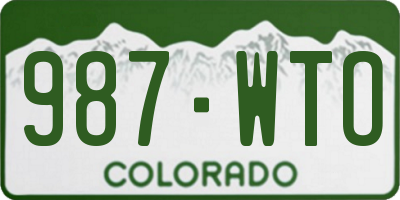 CO license plate 987WTO
