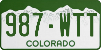 CO license plate 987WTT