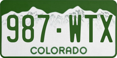 CO license plate 987WTX
