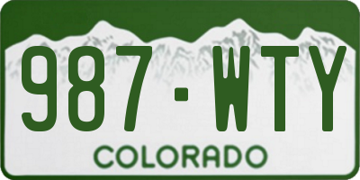 CO license plate 987WTY