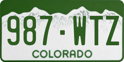 CO license plate 987WTZ