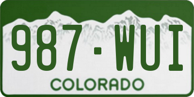 CO license plate 987WUI