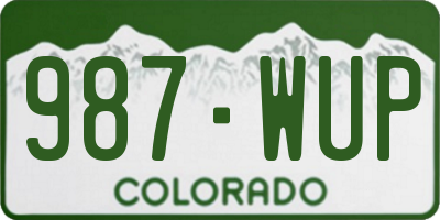 CO license plate 987WUP