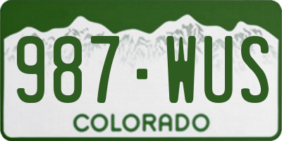 CO license plate 987WUS
