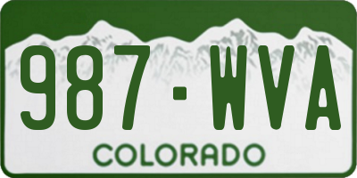 CO license plate 987WVA