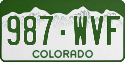 CO license plate 987WVF