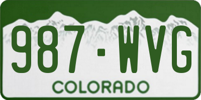 CO license plate 987WVG