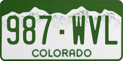 CO license plate 987WVL